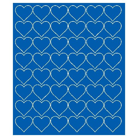 Adesivi a forma di cuore per San Valentino, 3 cm, 48 pezzi, blu opaco