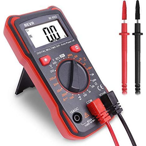 9-in-1 Digital Multimeter, Battery Tester with Auto Power Off Up to 600V, AC/DC Electrical Tester (Voltage/DC Current/Resistance/Capacitance/Diode), Current Clamp, Voltmeter, Wattmeter (1/5)