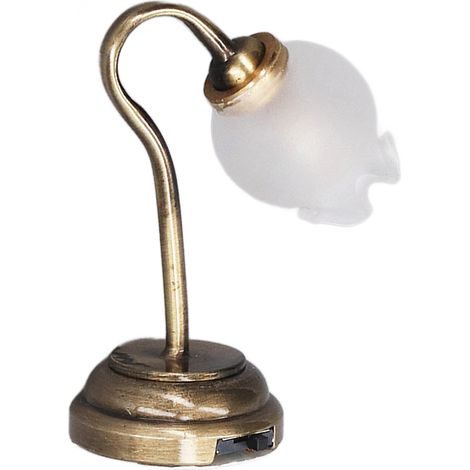 Lampe de table miniature à l'échelle 1:12, modèle en forme de fleur, éclairage doux, simulation de lampe de bureau pour maison de poupée (1/5)