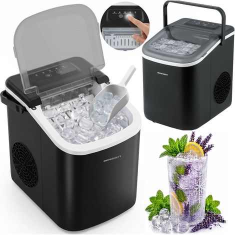 M谩quina de hielo Berdsen BD-420 de 1,1 L/12 kg, color negro. (1/5)