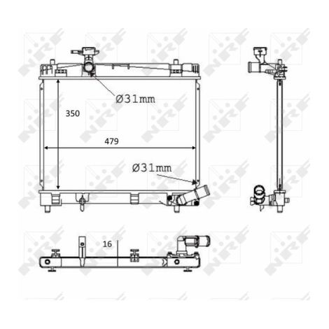 Radiateur, refroidissement du moteur NRF 58384 SUBARU 164000Y060 1640047090