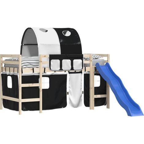 vidaxl Hochbettvorhänge mit Tunnel aus schwarzem Polyester