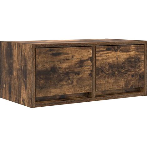 Mobile porta TV da parete contemporaneo dal design compatto 60 x 31 x 25 cm in legno multistrato rovere fumo 020051679