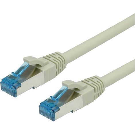 Value 21.99.0867 RJ45 Câble réseau, câble patch CAT 6a S/FTP 10.00 m gris 1 pc(s) S348282 (1/3)