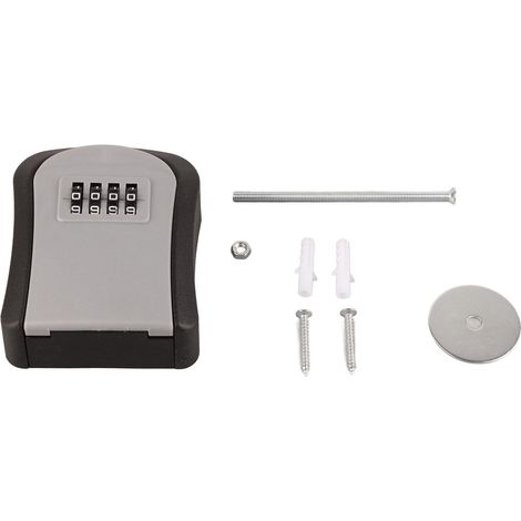Boite a Clefs,Murale Boite a Clé,Boîte à Clé à Combinaison à 4 Chiffres en ABS,pour Maison Bureau Appartement et Extérieur(Grigio)