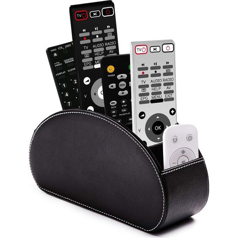 Boîte De Rangement Pour Télécommandes - 5 Compartiments - Cuir PU - Bureau Bureau Maison Salon - Organiseur Polyvalent Pour Accessoires Électroniques