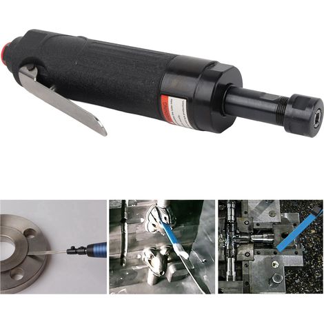 Amoladora neumática compacta de baja velocidad para trabajos de grabado, de aleación de zinc, 2500–3500 rpm, con mandriles de 3 mm y 6 mm, juego completo. (1/5)