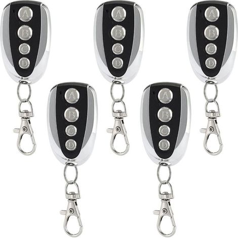 5 X Émetteur à Main 433 MHz Porte de Garage Télécommande, Compatible avec Les Modèles Nice Flor-S, DITEC, V2/Réglage Facile/4 Canaux (1/5)