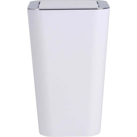 Poubelle salle de bain Candy blanche 6 litres 2 pièces poubelle avec couvercle basculant poubelle design moderne poubelle plastique élégante petite poubelle cosmétique pour un intérieur raffiné