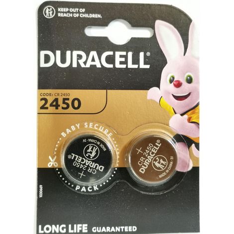 2 piles Duracell CR 2450 Lithium (1 blister de 2 batteries)
