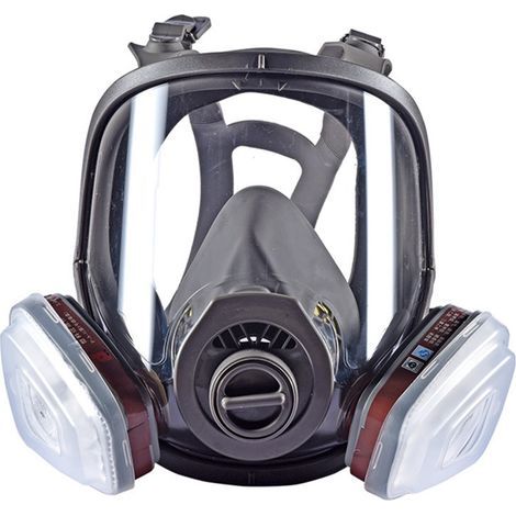 Masque de protection 14 en 1, masque de protection respiratoire réutilisable, masque à gaz, filtre, protection contre les vapeurs de gaz, masque anti-poussière, adapté au meulage, au polissage, au sou (1/4)