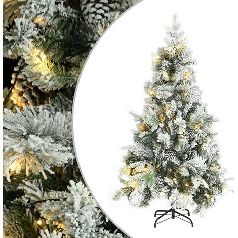 Pre-lit Christmas Tree with Flocked Snow&Cones 195 cm PVC&PE vidaXL (1/5)