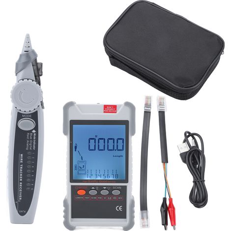 Testeur de réseau LCD multifonction avec boîtier ABS, localisateur de câbles et multimètre pour maintenance, portée 400m. (1/5)
