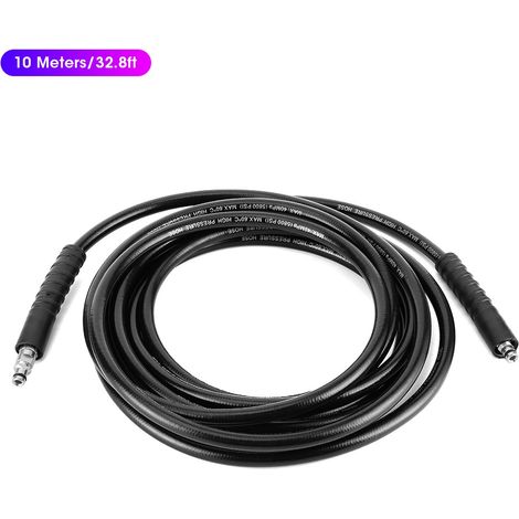 Tuyau haute pression 40MPa/5800PSI pour nettoyeur, adaptable aux séries K Karcher et pistolets, 10 mètres/32,8 pieds. (1/5)