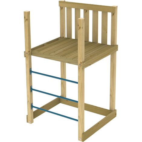 Plateforme 120 cm avec échelle à barreaux en métal pour aire de jeux SKYWOOD en bois FSC® (1/5)
