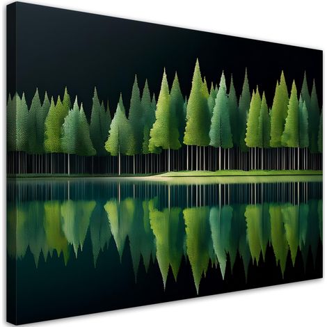 Tableau déco Forêt verte Lac Nature 60x40 (1/5)