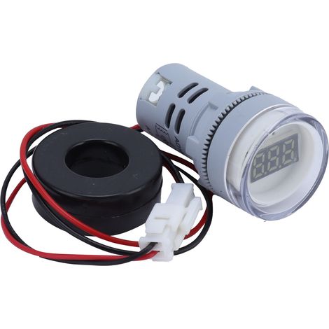 Compteur numérique de courant Ampèremètre circulaire précis Voyant lumineux AC 220V AD16-22DSA Blanc (1/5)