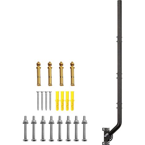 Support mural réglable pour antenne robuste de 134cm Support de mât J-Pole en fer avec revêtement en poudre,antennes TV,stations météo Diamètre extérieur 3,5cm (1/5)