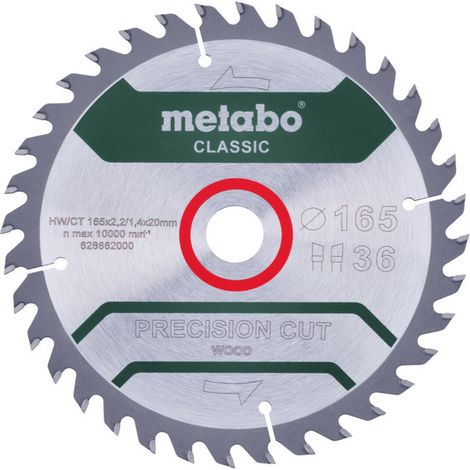 Metabo Sägeblatt "precision cut wood - classic", 165x2,2/1,4x20 Z36 WZ 15° /B (1/3)