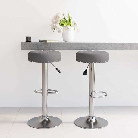 Lot de 2 Tabourets de bar Tabourets Haut - Fauteuils de bar Gris foncé Tissu BV416434 - BonneVie (1/5)