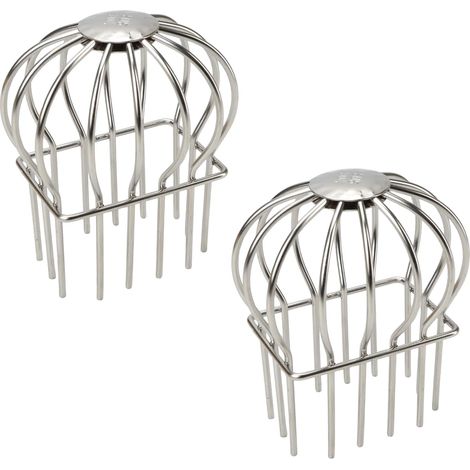 Lot de 2 couvercles carrés pour descente de gouttière – crépine en acier inoxydable 304 pour tuyaux de descente de 5 × 7,5 cm (1/5)