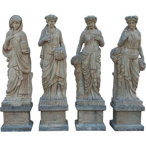 Set statue quattro stagioni in pietra L56xPR56xH225 cm (1/5)