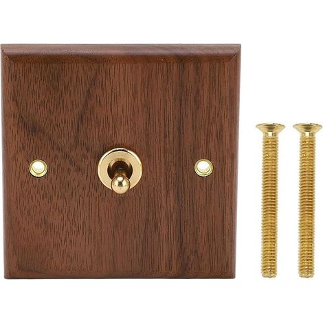 Antiker Kippschalter aus Walnussholz, 250 V 16 A Einzel-/Doppelsteuerung, handgefertigte Retro-Kippschalter aus Walnussholz für Wandpaneele, für Wohn- und Schlafzimmer (Einzeln) (1/5)