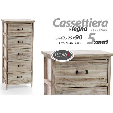 Kommode Wohnküche Wohnzimmer 5 Schubladen cm 40x 29 x 90 h