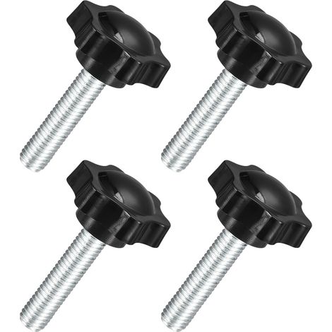 4Pcs Boutons Étoile M10 x 40mm, Bouton de Serrage Hexagonal en Plastique à Visser à la Main pour le Remplacement du Pied de Parasol (1/5)