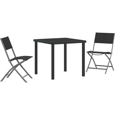Maison Exclusive - Set da Pranzo per Giardino 3 pcs Nero (1/5)