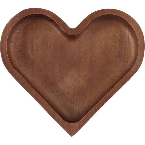 Plateau créatif en forme de cœur pour servir des amuse-gueules, plateau à noix créatif, plat de service en bois massif en forme de cœur pour la maison (1/5)