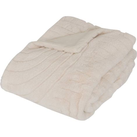 Pelliccia sintetica jacquard arka avorio 230x180cm - Atmosphera créateur d'intérieur (1/3)