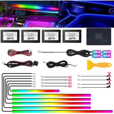 Éclairage intérieur voiture LED RGB 6M, ambiance lumineuse APP & télécommande (1/5)
