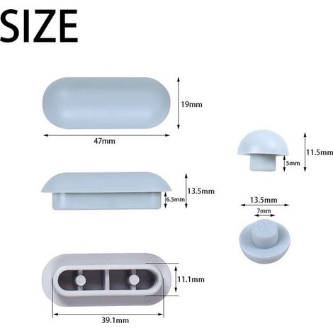 Ammortizzatore in 2 pezzi per sedile WC. Ammortizzatore in plastica antiscivolo. Cuscinetto di tenuta per sedile WC. Migliora la stabilità e la protezione. E (1/5)