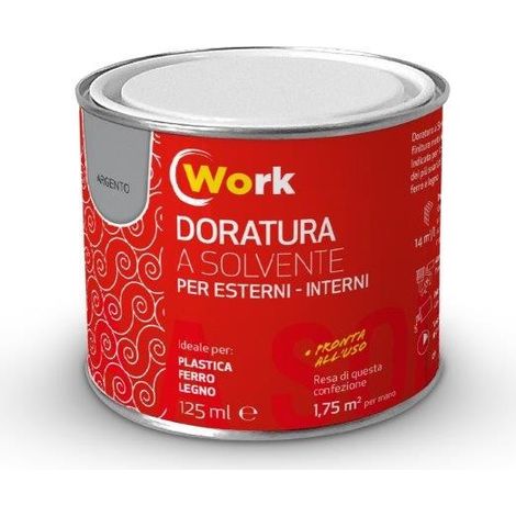 WORK SMALTO DORATO SOLVENTE ARGENTO 125ML