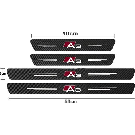 (4 pièces pour A3) Protections de seuil de porte en fibre de carbone pour Audi A3 (2009-2023) - Accessoires auto (1/3)