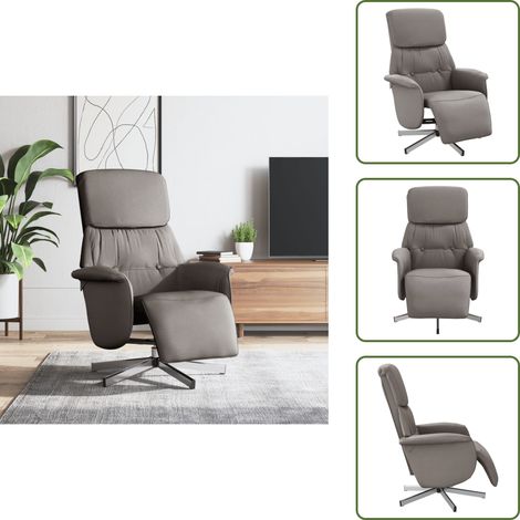 Fußstütze - vidaXL Relaxsessel mit Fußteil Taupe Stoff - Sitzplatz