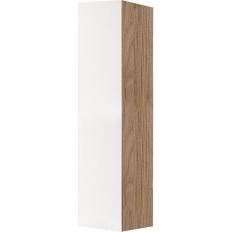 Colonna portascope in legno a 1 anta Bianco e struttura Noce (1/2)