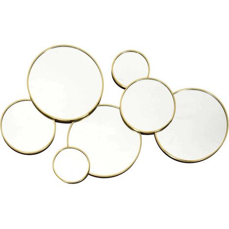 The Home Deco Factory – Miroir doré rond asymétrique – Design moderne pour décoration intérieure – Dimensions 80x60cm – Pour espaces contemporains (1/6)