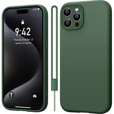 CUSTODIA PER APPLE IPHONE 15 PRO MAX CUSTODIA VERDE RETRO SOLIDO A3106 (1/5)