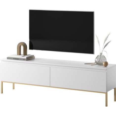 Selsey BEMMI - Mobile TV - 150 cm - bianco con gambe dorate (1/7)
