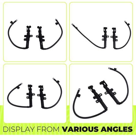 1 pair. Color: Black. Material: Plastic. Headlight washer nozzles for cars (left and right).