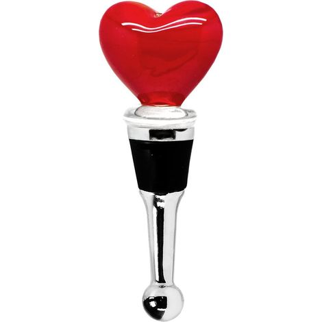 Bouchon de Bouteille Cœur pour Vin et Champagne, Verre Artisanal Fait Main, 10 cm - PANGIVO