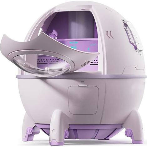 Mini humidificateur USB en forme de vaisseau spatial, portable, avec lumière d'ambiance, prise US 110 V, violet. (1/5)