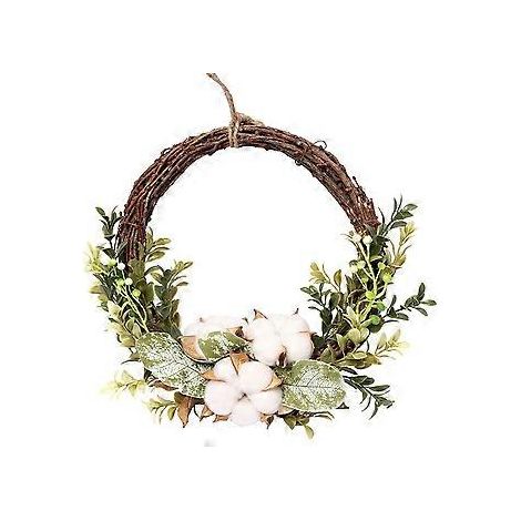 Couronne de Pâques artificielle en feuilles d'eucalyptus, guirlande de fleurs de Pâques à suspendre