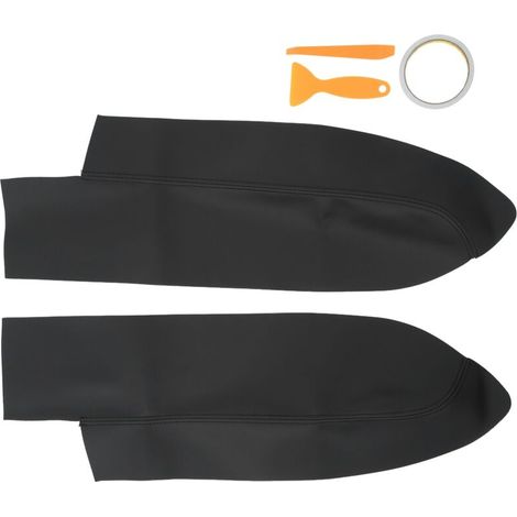Microfiber Leather Door Panel Armrest Cover for CRV 2007-2011, Compatible Car Interior Replacement Accessories, RT M Card Included (Black) (1/5)