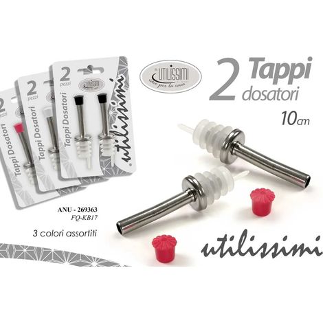 Set de 2 tapones dosificadores 10 cm en colores variados