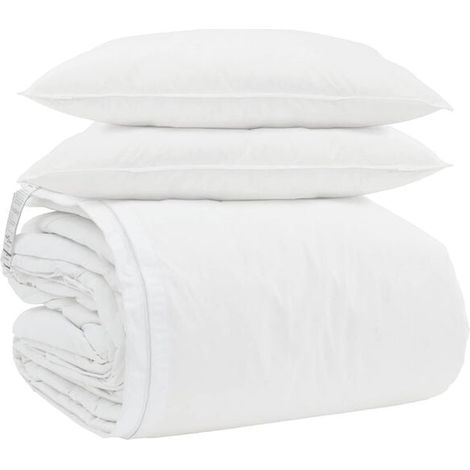 Ensemble trois pièces housse de couette et taie d'oreiller en duvet de canard blanc (1/5)