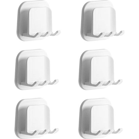(6pcs) Porte Brosse à Dents Électrique Mural Auto adhésif Rangement Étanche avec Support pour Accessoire Salle de Bain (1/5)