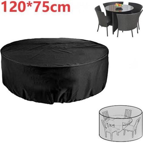 1 housse de protection pour table ronde, imperméable et résistante aux UV, Ø120x75 cm, pour meubles de jardin extérieur